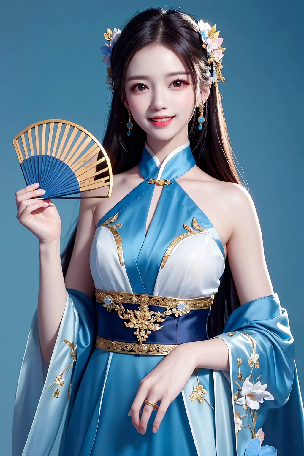 02681-681568196-Nie Xiaoqian’s full-body portrait from A Chinese Ghost Story, she wears a white hanfu dress with blue embroidery, her hair is lo.png